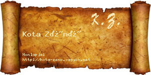 Kota Zénó névjegykártya